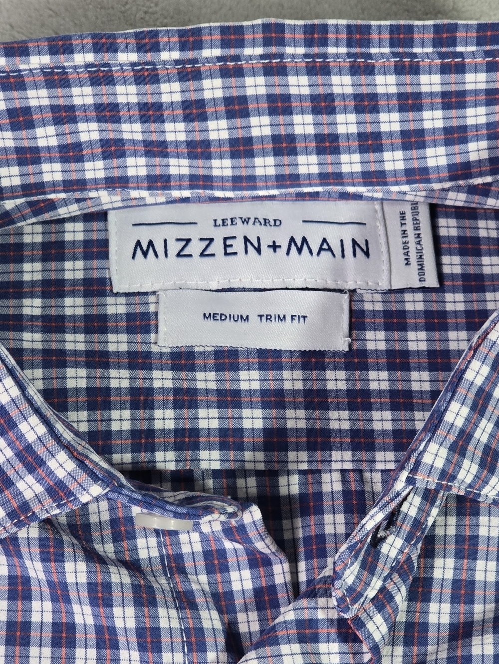 Lot Of 2 Mizzen Main Leward Meduim Trim Fit Long Sleeve Button Up Check - Picture 7 of 12